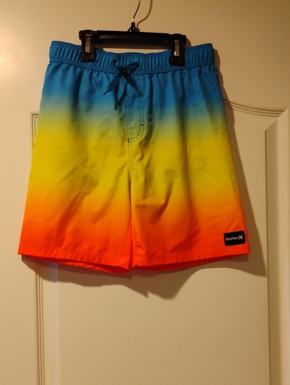Hurley Boys' Blue Yellow Orange Ombre Swim Trunks